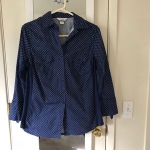 CJ Banks polka dot button down